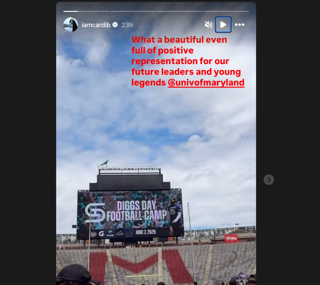 "Cardi B attend Stefon Diggs' youth football camp"